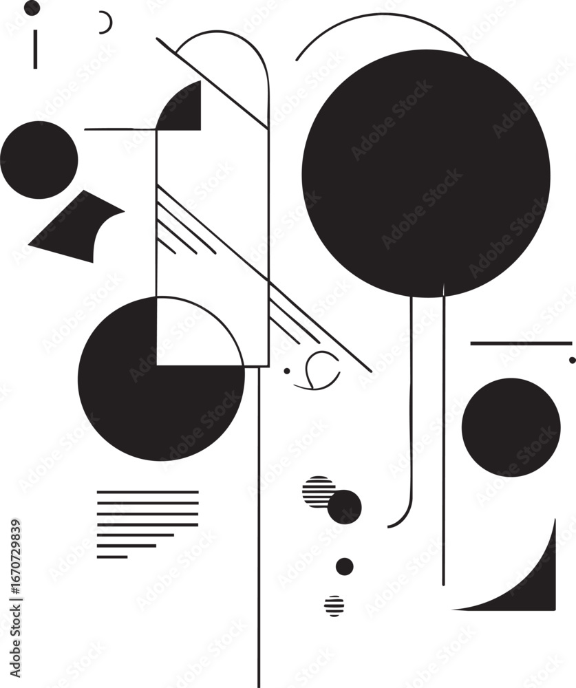 Poster abstract poster outline vector. geometric linear composition in minimal style.