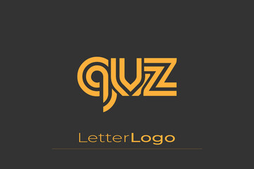 QVZ Creative Unique Modern Letter Logo Design. Elegant Monogram Logo Design with Decorative Elements and Typography