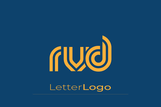 RVD Creative Unique Modern Letter Logo Design. Elegant Monogram Logo Design with Decorative Elements and Typography