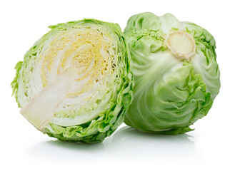 Fresh ripe cabbage vegetable isolated on white background