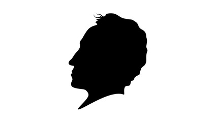 Simon Bolivar portrait, black isolated silhouette