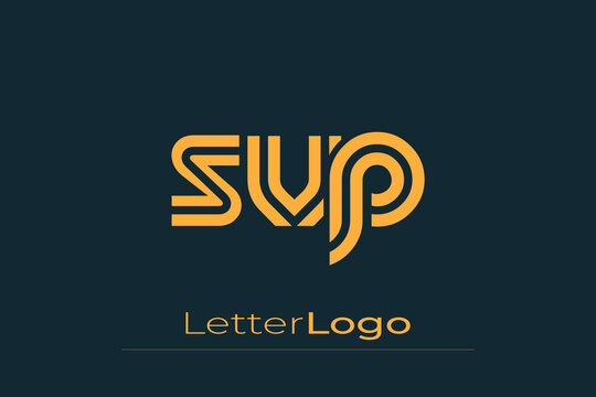 SVP Creative Unique Modern Letter Logo Design. Elegant Monogram Logo Design with Decorative Elements and Typography