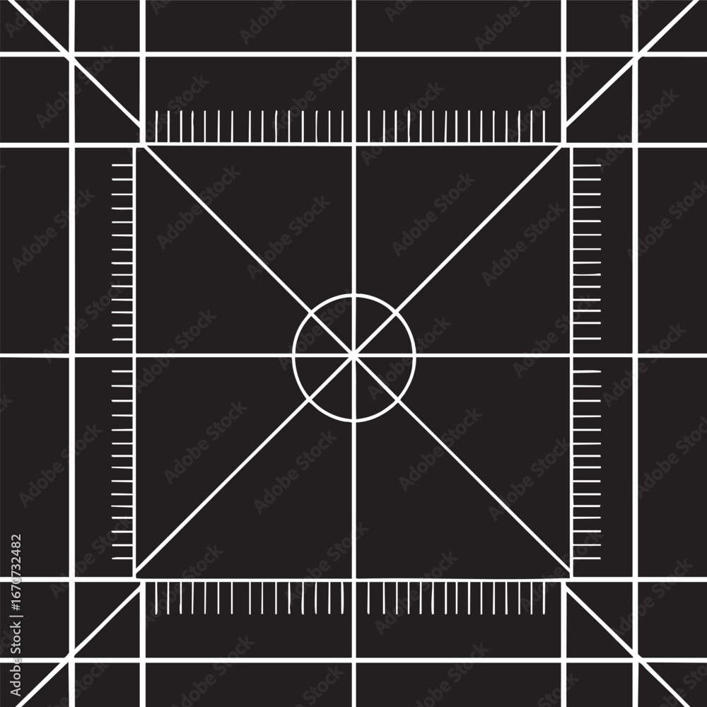 Poster target grid outline. centered crosshair overlay for precision and alignment concepts.