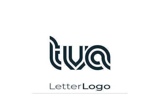 TVA Creative Unique Modern Letter Logo Design. Elegant Monogram Logo Design with Decorative Elements and Typography