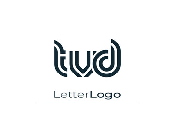 TVD Creative Unique Modern Letter Logo Design. Elegant Monogram Logo Design with Decorative Elements and Typography