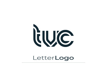 TVC Creative Unique Modern Letter Logo Design. Elegant Monogram Logo Design with Decorative Elements and Typography
