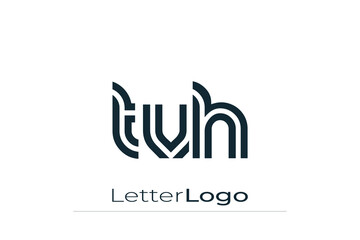 Fototapeta premium TVH Creative Unique Modern Letter Logo Design. Elegant Monogram Logo Design with Decorative Elements and Typography