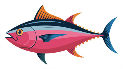 colorful reef fish illustration for marine education materials vector art isolated on white background