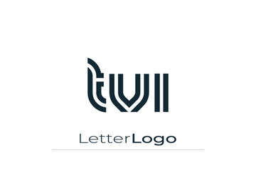 TVI Creative Unique Modern Letter Logo Design. Elegant Monogram Logo Design with Decorative Elements and Typography