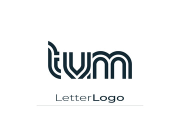 TVM Creative Unique Modern Letter Logo Design. Elegant Monogram Logo Design with Decorative Elements and Typography