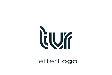 TVR Creative Unique Modern Letter Logo Design. Elegant Monogram Logo Design with Decorative Elements and Typography