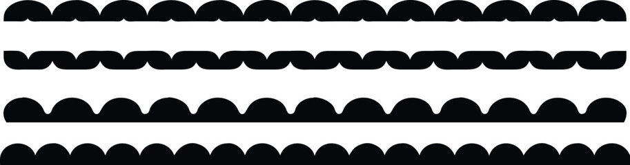 Scalloped border simple divider ornament edge on transparent bg