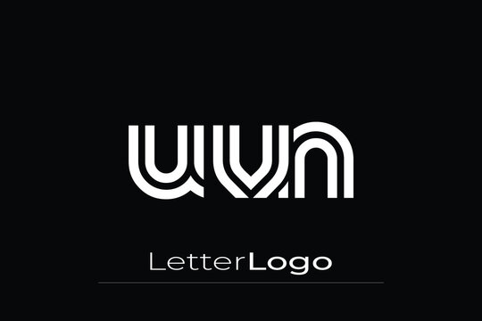 UVN Creative Unique Modern Letter Logo Design. Elegant Monogram Logo Design with Decorative Elements and Typography