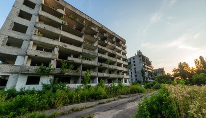Fototapeta premium Radioactive Exclusion Zone with Abandoned Buildings