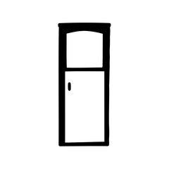 Simple black and white drawing of a refrigerator with top freezer