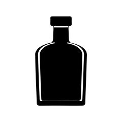 Black and White Silhouette of a Bottle Perfect for Icons or Logos