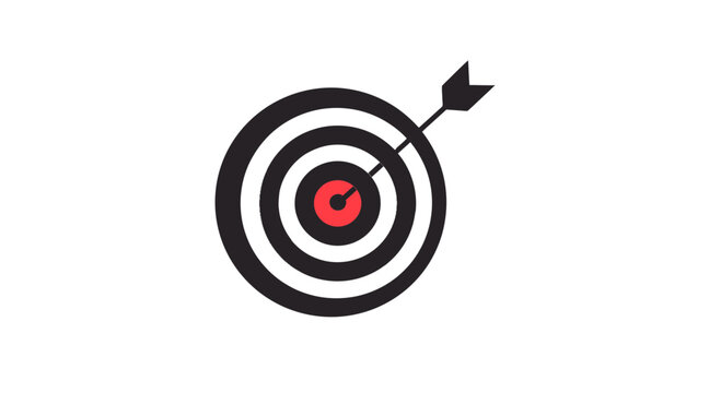 Target arrow success strategy focus goal achievement dartboard aiming accuracy precision on transparent background