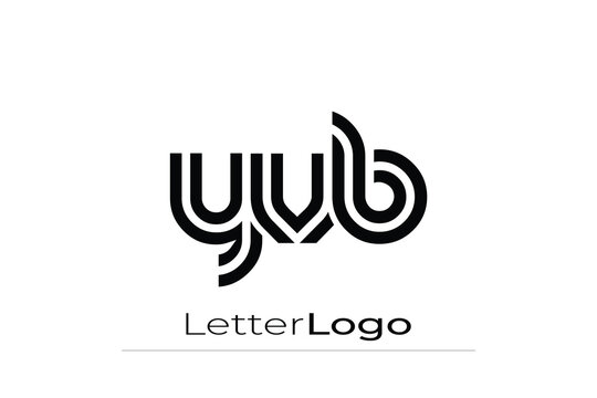YVB Creative Unique Modern Letter Logo Design. Elegant Monogram Logo Design with Decorative Elements and Typography