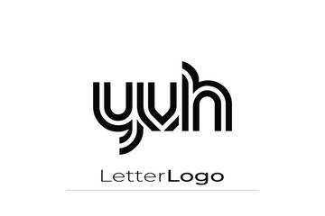 YVH Creative Unique Modern Letter Logo Design. Elegant Monogram Logo Design with Decorative Elements and Typography