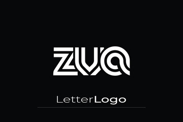 ZVA Creative Unique Modern Letter Logo Design. Elegant Monogram Logo Design with Decorative Elements and Typography