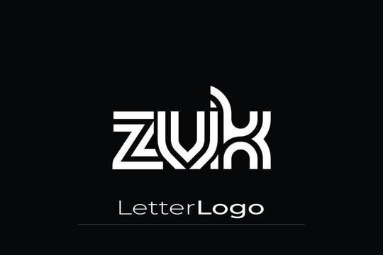 ZVK Creative Unique Modern Letter Logo Design. Elegant Monogram Logo Design with Decorative Elements and Typography