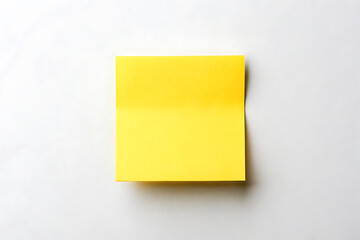 Bright yellow sticky note isolated on white background, perfect for reminders, memos, and organizing tasks in office or personal settings