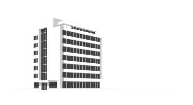 Modern architecture building design contemporary facade skyscraper urban cityscape office structure on transparent background - Powered by Adobe