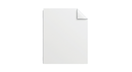 Blank paper sheet document page mockup design template stationery office clean empty surface note on transparent background