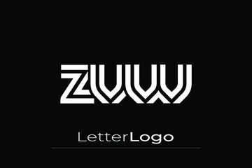 ZVW Creative Unique Modern Letter Logo Design. Elegant Monogram Logo Design with Decorative Elements and Typography