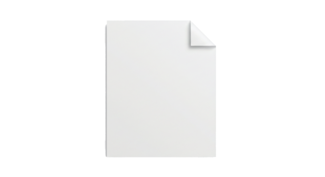 Blank paper sheet document page mockup design template stationery office clean empty surface note on transparent background