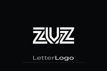 ZVZ Creative Unique Modern Letter Logo Design. Elegant Monogram Logo Design with Decorative Elements and Typography