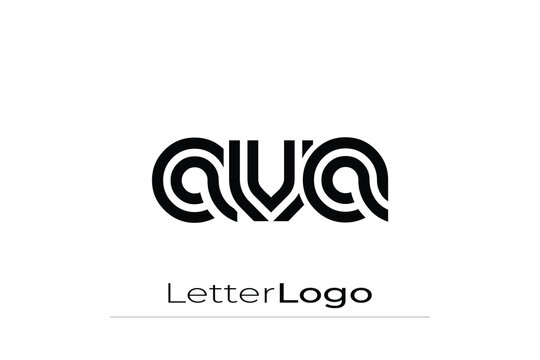 AVA Creative Unique Modern Letter Logo Design. Elegant Monogram Logo Design with Decorative Elements and Typography