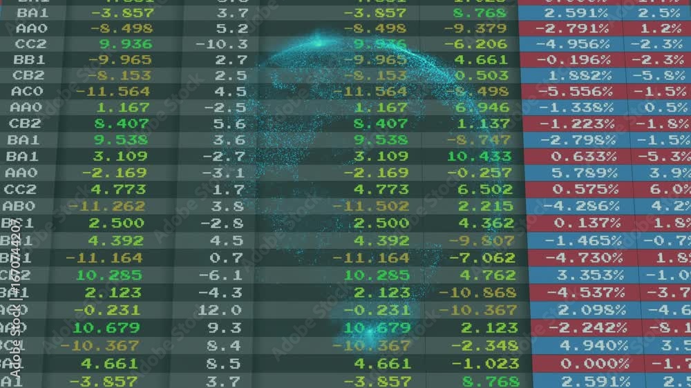 Poster blue outline appearing at center starting grid scrolling as globe forming and rotating for analysis