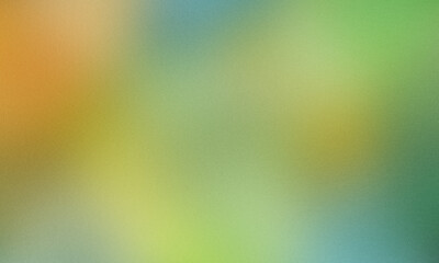 Abstract Grainy Gradient Background with Soft Blurs of Orange Green and Blue