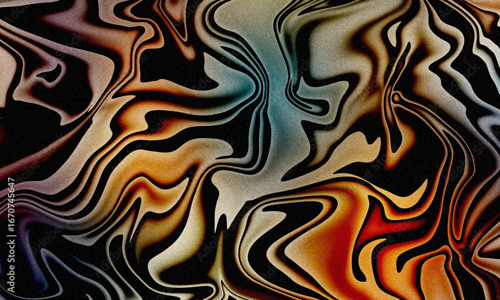 Poster abstract swirling pattern with earth tones and contrasting dark lines