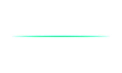 Glowing Horizontal Green Line Light Streak Effect on transparent background