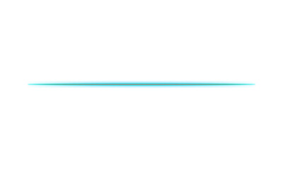 Glowing Teal Blue Horizontal Line on Transparent Background