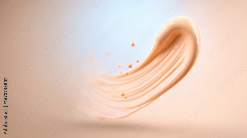 Aufkleber soft swirl of caramel color with golden particles floating in the air