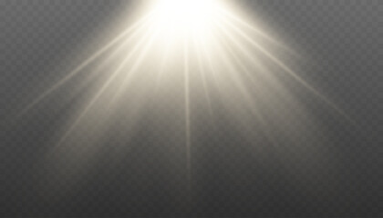 Vector sun light flare effect isolated on transparent background © ellyson