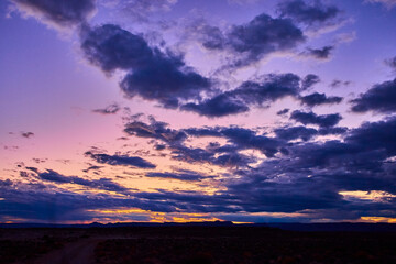 Dramatic Twilight Clouds Over Desert Hills at Alstrom Point Utah