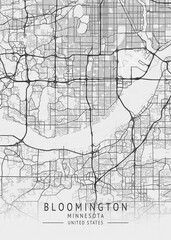 Fototapeta premium Bloomington - Minnesota - US Gray Map Art