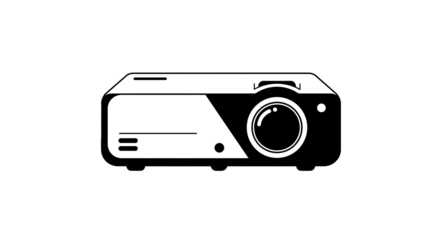 Projector device multimedia equipment presentation technology visual aid electronic gadget home theater tool on transparent background