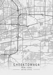 Cheektowaga - New York - US Gray Map Art