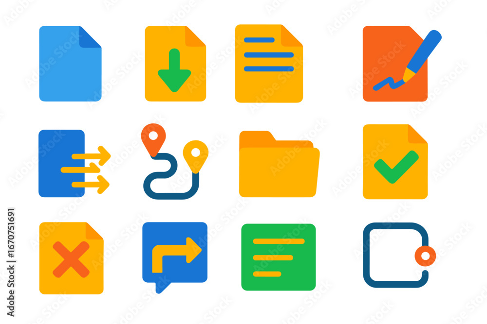 Fototapete set of icons for a computer program