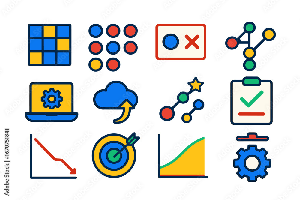 Aufkleber set of icons for a computer program