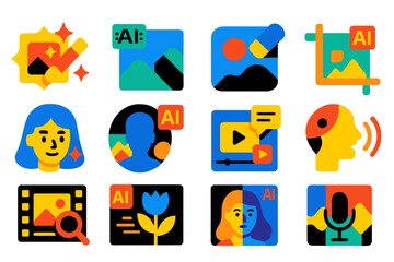 Fototapeta premium Set of icons for a computer program