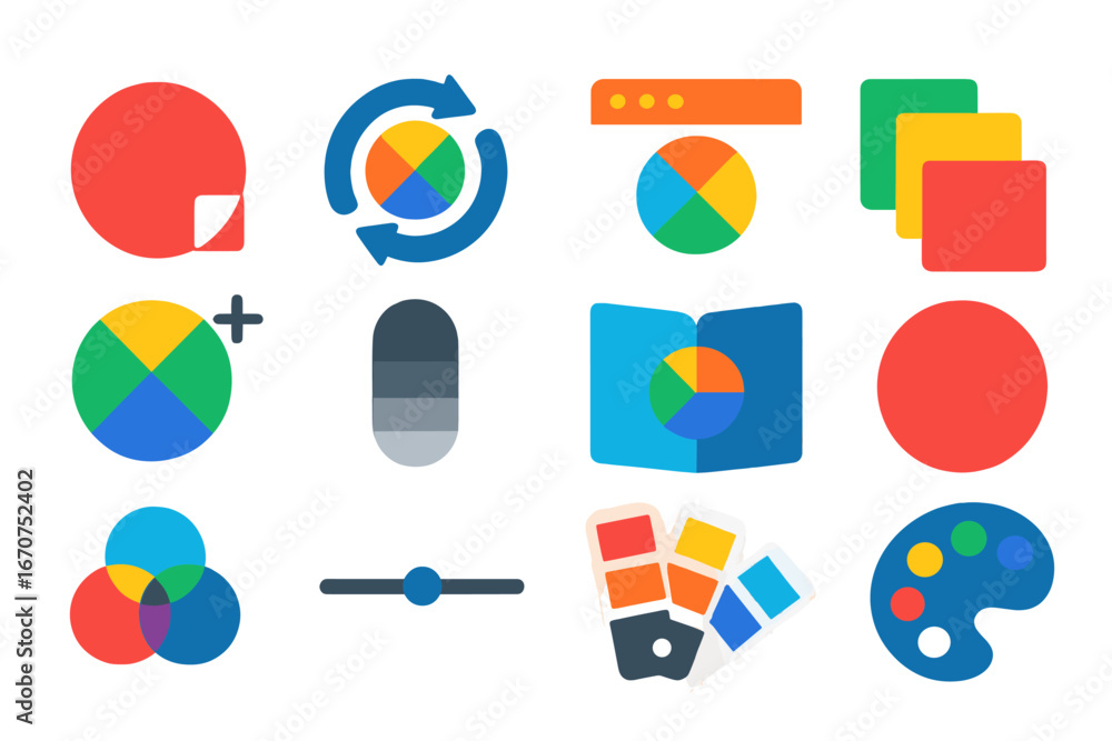 Aufkleber set of icons for a design program