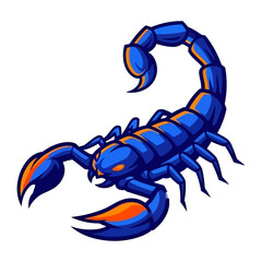 Exquisite Scorpion in a Striking Pose: A close-up illustration of a detailed, and vividly colored scorpion against a crisp, isolated backdrop.