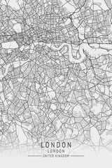 Fototapeta premium London - London UK Gray City Map_026