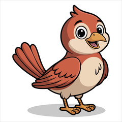 cute smiling bird illustration perfect for kids�s story books vector art isolated on white background